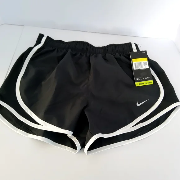 (NEW) Nike Womens Dri-Fit Running Shorts Black & White Mesh Sides Liner Size XS - Picture 3 of 7